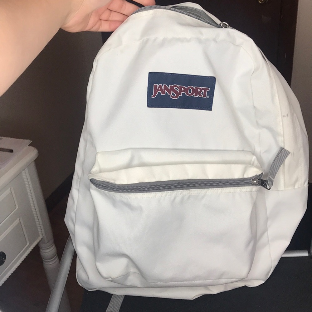 White Jansport Backpack/ Bookbag